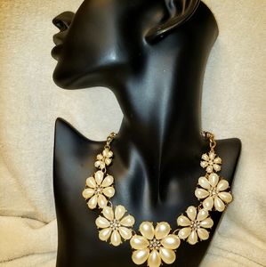 Faux Pearl and crystal necklace